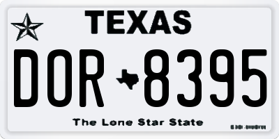 TX license plate DOR8395