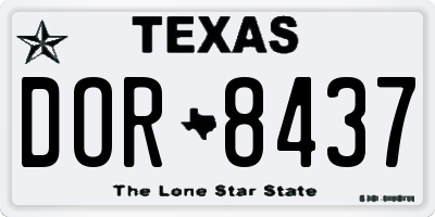 TX license plate DOR8437