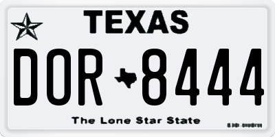 TX license plate DOR8444
