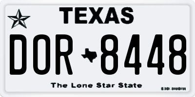 TX license plate DOR8448