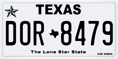 TX license plate DOR8479