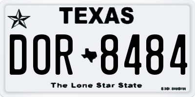 TX license plate DOR8484