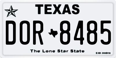 TX license plate DOR8485