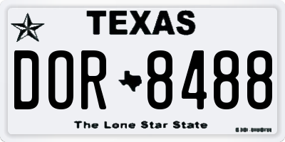 TX license plate DOR8488
