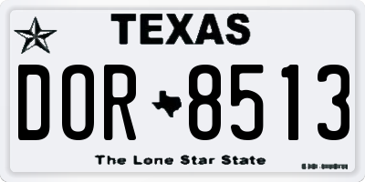 TX license plate DOR8513