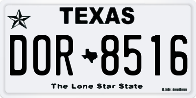 TX license plate DOR8516