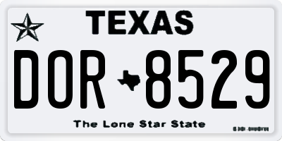 TX license plate DOR8529