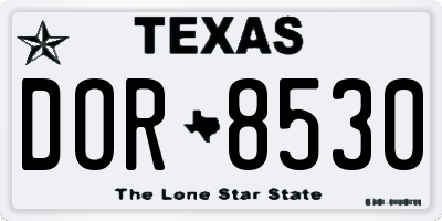 TX license plate DOR8530