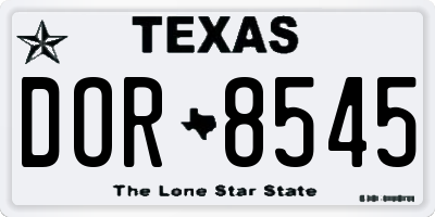 TX license plate DOR8545