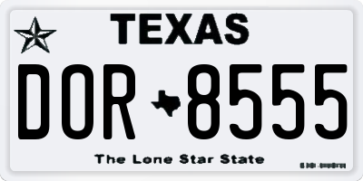 TX license plate DOR8555