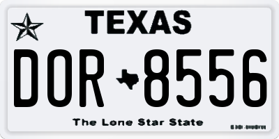 TX license plate DOR8556