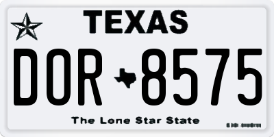 TX license plate DOR8575