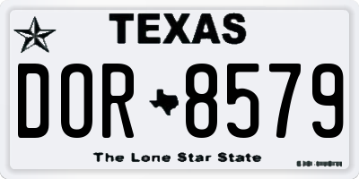 TX license plate DOR8579