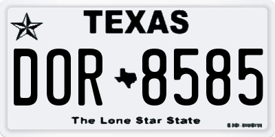 TX license plate DOR8585