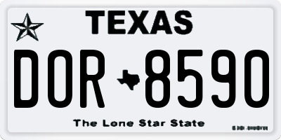 TX license plate DOR8590
