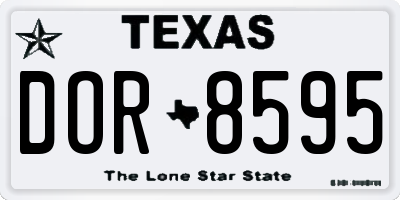 TX license plate DOR8595