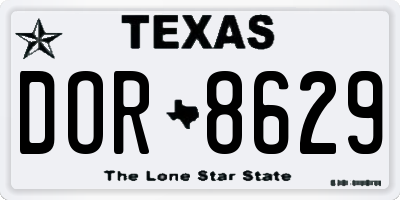 TX license plate DOR8629