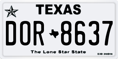 TX license plate DOR8637