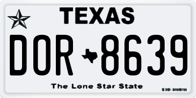 TX license plate DOR8639