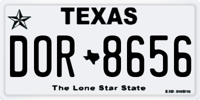 TX license plate DOR8656