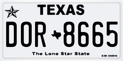 TX license plate DOR8665