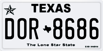 TX license plate DOR8686