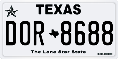 TX license plate DOR8688