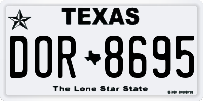 TX license plate DOR8695