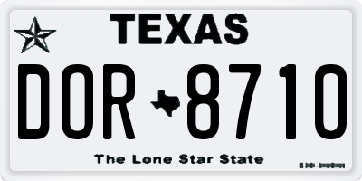 TX license plate DOR8710