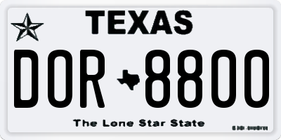 TX license plate DOR8800