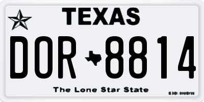 TX license plate DOR8814