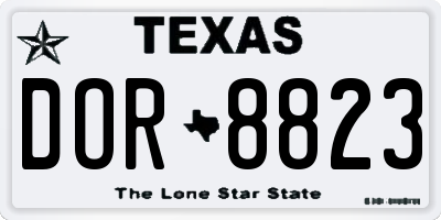 TX license plate DOR8823