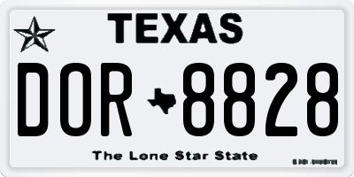 TX license plate DOR8828