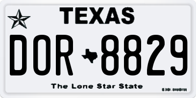 TX license plate DOR8829