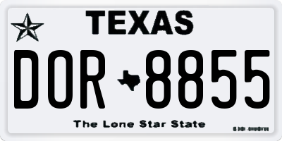 TX license plate DOR8855