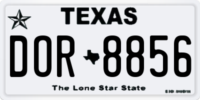 TX license plate DOR8856