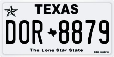 TX license plate DOR8879