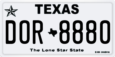 TX license plate DOR8880