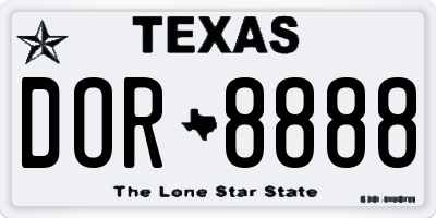 TX license plate DOR8888