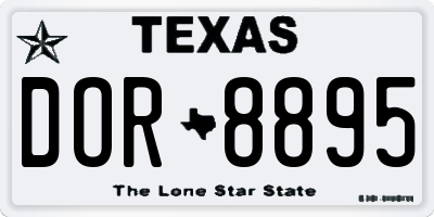 TX license plate DOR8895