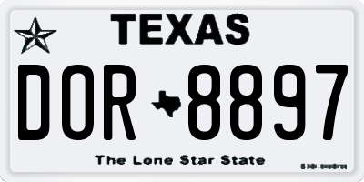 TX license plate DOR8897
