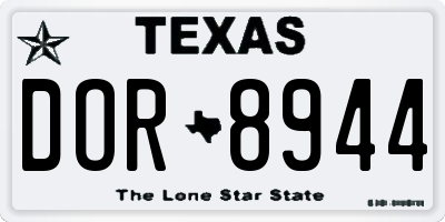 TX license plate DOR8944