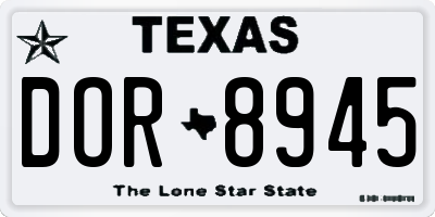 TX license plate DOR8945