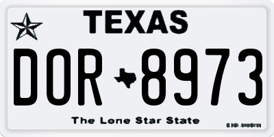 TX license plate DOR8973