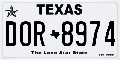 TX license plate DOR8974