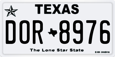 TX license plate DOR8976