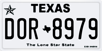 TX license plate DOR8979