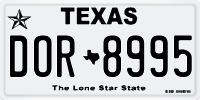 TX license plate DOR8995