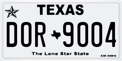 TX license plate DOR9004