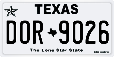 TX license plate DOR9026
